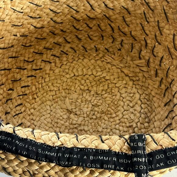 ROXY Straw Oversize Tote Bag With Double Handles Tie Closure - Picture 13 of 14